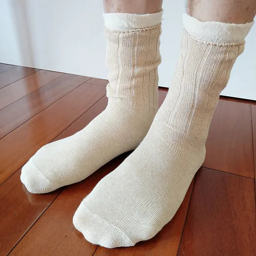 Japanese-made Cocoonfit 4-layer cold-weather socks (silk x cotton) size L