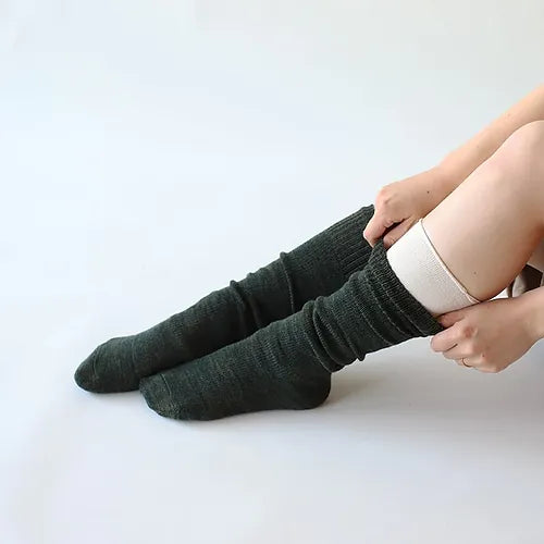 Japanese-made two-layer warm sleeping socks (silk x wool)